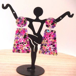 Earrings Resin w/ Chunky Glitter Studs